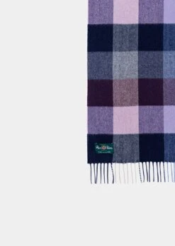 Westhay Men's Block Check Cashmere Scarf In Bordeaux -Elegant Wear World mens block check cashmere scarf bordeaux 2