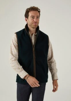 Aylsham Men's Fleece Gilet In Dark Navy - Regular Fit -Elegant Wear World mens fleece gilet dark navy 2