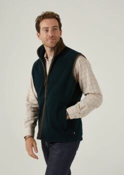 Aylsham Men's Fleece Gilet In Dark Navy - Regular Fit -Elegant Wear World mens fleece gilet dark navy 3