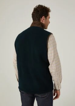 Aylsham Men's Fleece Gilet In Dark Navy - Regular Fit -Elegant Wear World mens fleece gilet dark navy 4