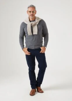 Brisbane Geelong Wool Jumper In Derby - Regular Fit -Elegant Wear World mens geelong wool jumper derby 5