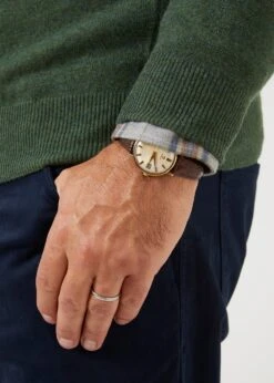 Albury Geelong Wool Jumper In Rosemary - Regular Fit -Elegant Wear World mens geelong wool jumper rosemary 4