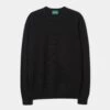 Lenzie Men's Lambswool Jumper In Black - Regular Fit -Elegant Wear World mens lambswool jumper black lenzie 1