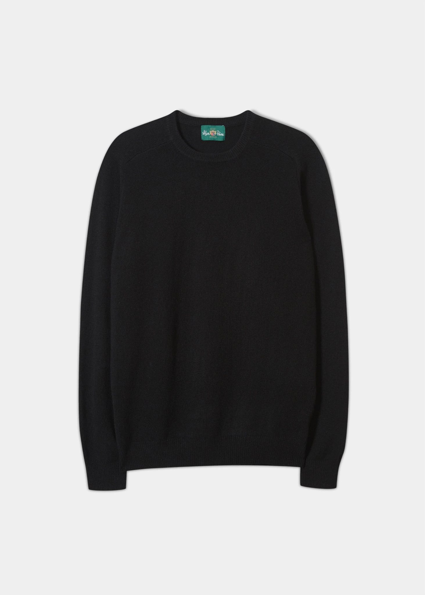 Lenzie Men's Lambswool Jumper In Black - Regular Fit 1 Lenzie Men's Lambswool Jumper In Black - Regular Fit
