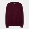 Lenzie Men's Lambswool Jumper In Bordeaux - Regular Fit -Elegant Wear World mens lambswool jumper bordeaux lenzie 1