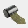 Ripon Silk Country Tie In Olive - Duck Design -Elegant Wear World mens ripon silk country tie duck design olive