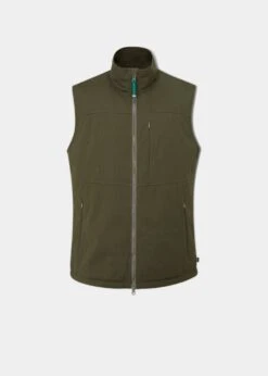 Mossley Men's Wind Stopper Gilet In Olive - Regular Fit
