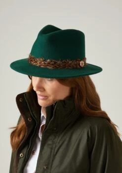 Richmond Ladies Fedora In Bottle -Elegant Wear World richmond ladies fedora hat green 3