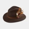 Richmond Ladies Felt Hat With Feather In Brown -Elegant Wear World richmond ladies felt hat with feather brown