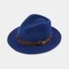 Richmond Ladies Fedora In Blue -Elegant Wear World richmond ladies pheasant wrap fedora blue