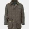 Rutland Men's Tweed Waterproof Shooting Coat In Fern - Regular Fit -Elegant Wear World rutland mens tweed shooting coat fern 1