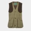 Rutland Men's Tweed Shooting Waistcoat In Dark Moss - Shooting Fit -Elegant Wear World rutland mens tweed shooting waistcoats dark moss