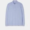 Storwood Long Sleeve Polo Shirt In Light Blue -Elegant Wear World storwood long sleeve faded dye jersey light blue