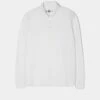 Storwood Long Sleeve Polo Shirt In White -Elegant Wear World storwood long sleeve faded dye jersey white