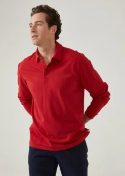 Storwood Long Sleeve Polo Shirt In Rosso 7 Storwood Long Sleeve Polo Shirt In Rosso -Elegant Wear World storwood mens faded dye polo shirt rosso 2