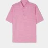 Waterbeach Striped Polo Shirt In Carnation - Sports Fit