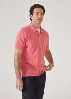 Weymouth Washed Effect Polo Shirt In Calypso -Elegant Wear World weymouth short sleeve polo shirt calypso 1